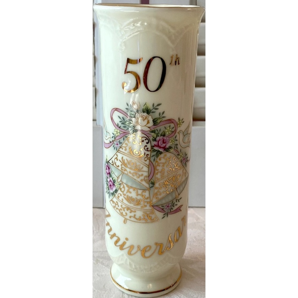 Lefton China 1999 Vintage 50th Anniversary Vase